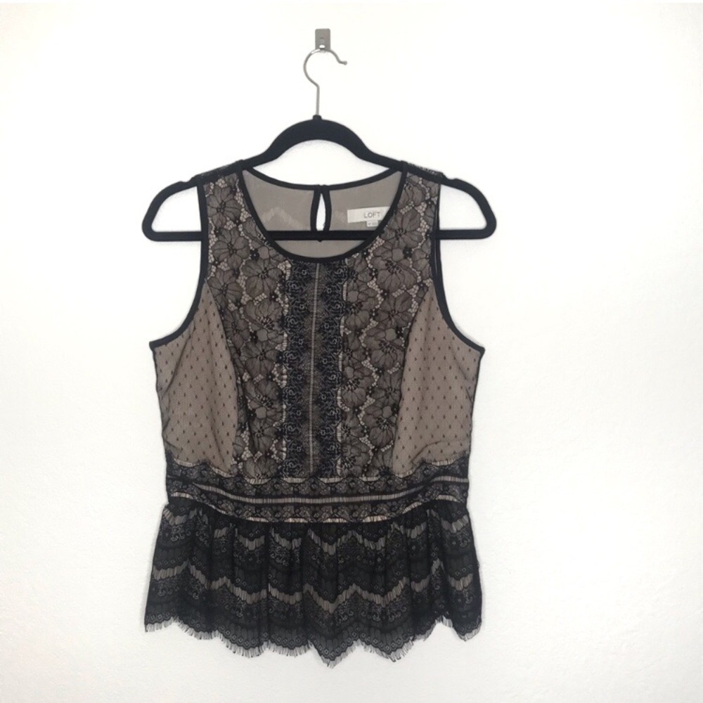 Ann Taylor Loft Black Lace Sleeveless Top